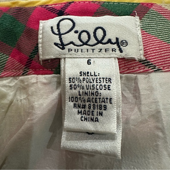 Lilly Pulitzer Y2K White Label Plaid Button Skirt Pink Size 6 Preppy Clueless - Picture 10 of 11